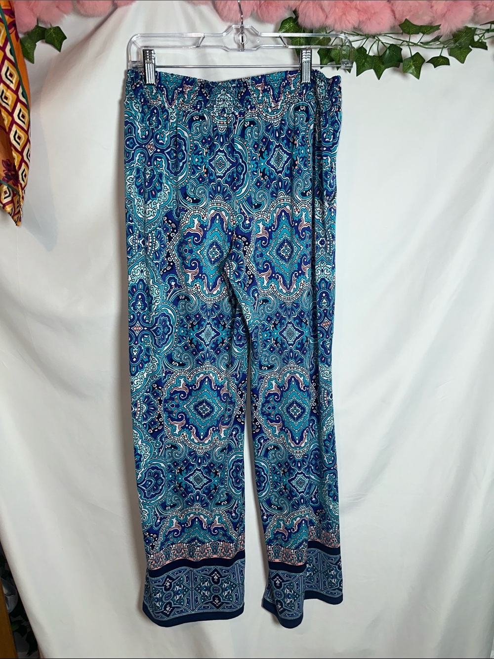 Soma Blue Paisley Wide-Leg Women's Pants - Picture 4 of 6